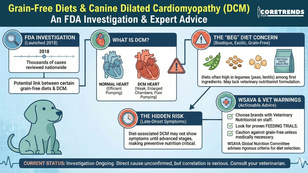 grain-free diets and Canine Dilated Cardiomyopathy (DCM)