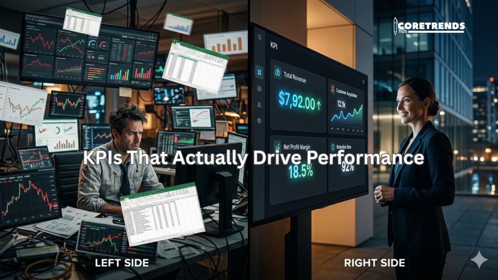 Every business drowns in data yet starves for insight. Dashboards overflow with metrics tracking everything from website visitors to employee satisfaction scores, quarterly business reviews consume hours reviewing hundreds of KPIs across dozens of slides, and managers spend more time reporting metrics than acting on them. Yet despite this measurement proliferation, most organizations struggle to answer basic questions: Are we actually making progress toward our strategic objectives? Which initiatives are working and which are failing? Where should we invest more resources and where should we cut losses? What leading indicators predict future performance while there's still time to adjust? The problem isn't lack of measurement but measuring the wrong things—tracking what's easy to measure rather than what actually matters, confusing activity metrics with impact metrics, drowning signal in noise, and failing to connect measurements to decisions and actions. Key Performance Indicators should do exactly what the name implies: indicate performance on key priorities and drive decisions that improve outcomes. Yet most KPIs do neither, instead creating busy work that consumes resources without improving performance. In 2026, as competitive intensity demands faster adaptation and more precise resource allocation, the ability to identify and rigorously track the right metrics—the ones that actually predict success and drive better decisions—has become critical competitive capability. This comprehensive guide explores how to distinguish metrics that matter from vanity metrics that don't, design KPI systems that drive performance rather than just measure it, cascade metrics from strategy through operations, create leading indicators that enable proactive management, build data infrastructure supporting effective measurement, and establish review rhythms that translate metrics into improved outcomes. Understanding What Makes KPIs Actually Useful Before diving into specific metrics, you need clear criteria for what makes a KPI actually valuable rather than just another number on a dashboard. Effective KPIs share several essential characteristics. First, they're directly connected to strategic objectives—you can trace a clear line from the KPI to a specific strategic priority rather than measuring things that are interesting but strategically irrelevant. If customer retention is strategically critical, customer retention rate is a strategic KPI. If it's not strategic, retention might be worth monitoring but doesn't merit KPI designation. Second, effective KPIs are actionable—the metric reveals information that can guide decisions and actions rather than just documenting what happened. A KPI showing sales declining is actionable if you can investigate causes and adjust tactics. A KPI showing last quarter's profit is historical documentation, not actionable intelligence. Third, effective KPIs balance leading and lagging indicators—lagging indicators show results after actions have produced outcomes, while leading indicators predict future results while there's still time to influence them. Fourth, effective KPIs are owned—someone is specifically responsible for the metric and has authority to take actions that influence it. Metrics without owners become data curiosities that nobody acts on. Fifth, effective KPIs are reviewed regularly with appropriate frequency—weekly for tactical metrics, monthly for operational metrics, quarterly for strategic metrics. Metrics reviewed so infrequently that they're outdated when reviewed don't drive performance. Finally, effective KPIs have defined targets and thresholds triggering actions—without targets, you don't know if performance is good or bad; without action triggers, metrics don't drive decisions. According to research from Harvard Business Review, companies that rigorously apply these criteria and ruthlessly limit KPIs to the vital few achieve 30-40% better strategic execution than those tracking dozens of loosely connected metrics. The Balanced Scorecard Framework Robert Kaplan and David Norton's Balanced Scorecard remains one of the most powerful frameworks for KPI design because it forces measurement across multiple perspectives rather than over-optimizing financial metrics at the expense of capabilities that create long-term value. The framework organizes KPIs into four perspectives. Financial perspective measures the economic results of strategic and operational decisions—revenue growth, profitability, return on investment, cash flow, and cost efficiency. These are ultimate outcomes that matter for business sustainability but are lagging indicators of earlier actions. Customer perspective measures how customers perceive value—customer satisfaction, retention, acquisition, lifetime value, and market share. Customer metrics predict future financial performance since satisfied, loyal customers drive revenue and profit. Internal process perspective measures operational excellence in the critical processes that create customer value—quality rates, cycle times, productivity, process efficiency, and innovation success. Process metrics predict customer outcomes since excellent processes deliver superior customer experiences. Learning and growth perspective measures organizational capabilities enabling everything else—employee engagement, capability development, information systems availability, and cultural alignment. These are the foundational capabilities that enable process excellence, which creates customer value, which generates financial results. The Balanced Scorecard's power lies in making explicit the cause-and-effect relationships between these perspectives. Investments in learning and growth should improve processes, which should enhance customer outcomes, which should deliver financial results. When this chain breaks—for instance, when employee engagement improves but process quality doesn't, or when customer satisfaction increases but revenue doesn't—the scorecard surfaces disconnects requiring investigation. Design your KPI system by identifying the critical few metrics in each perspective rather than measuring everything possible. Most organizations need 3-5 metrics per perspective—enough to provide balanced view without overwhelming focus. Adapting the Balanced Scorecard to Your Business Model While the four perspectives apply broadly, adapt them to your specific context. A nonprofit might replace "financial" with "mission impact," measuring beneficiaries served or outcomes achieved. A government agency might use "stakeholder" perspective instead of "customer," measuring constituent satisfaction and policy effectiveness. The key is maintaining balance across outcomes, relationships, processes, and capabilities rather than rigidly following the framework's original labels. Leading vs. Lagging Indicators: Building Predictive KPIs The most sophisticated KPI systems carefully balance leading and lagging indicators to provide both accountability for results and early warning about future performance. Lagging indicators measure outcomes that have already occurred—revenue, profit, customer churn, market share, project completion. These are essential for accountability and assessing whether strategies are working, but they have a critical limitation: by the time you measure them, it's too late to influence the outcome. You can learn from lagging indicators to improve future performance, but you can't change the past. Leading indicators measure activities or conditions that predict future outcomes—sales pipeline coverage, customer engagement scores, employee turnover risk, operational quality metrics, innovation pipeline strength. Leading indicators enable proactive management because they reveal problems or opportunities while there's still time to adjust. The relationship between leading and lagging indicators should be validated through data, not assumed. Test whether your proposed leading indicators actually predict your lagging indicators reliably. If sales pipeline size doesn't correlate with future revenue in your business, it's not a useful leading indicator regardless of how intuitive it seems. For each critical lagging indicator, identify and validate 2-3 leading indicators providing early signal. If revenue growth is a critical lagging indicator, leading indicators might include new customer acquisition rate, sales pipeline conversion velocity, average deal size trends, or customer expansion rate within existing accounts. If employee retention is a lagging indicator, leading indicators might include engagement survey scores, high performer flight risk assessments, manager effectiveness ratings, or career development conversation frequency. The goal is creating an early warning system where leading indicators trigger investigation and action before lagging indicators reveal problems when correction is expensive or impossible. Cascading KPIs from Strategy Through the Organization KPIs become most powerful when cascaded from organizational strategy through departments, teams, and individuals so everyone understands how their work connects to broader objectives. This cascading process begins with organizational-level strategic KPIs—typically 10-15 metrics directly measuring progress on strategic priorities. These might include metrics like market share in key segments, Net Promoter Score, revenue from new products, or strategic initiative completion rates depending on your specific strategy. From organizational KPIs, cascade to functional or departmental KPIs showing how each function contributes to organizational success. Marketing's contribution to revenue growth might be measured through lead generation quality and quantity, brand awareness, or customer acquisition cost. Sales' contribution might be measured through conversion rates, average deal size, or sales cycle length. Product development's contribution might be measured through feature delivery velocity, innovation pipeline strength, or technical debt reduction. Customer success' contribution might be measured through retention rates, expansion revenue, or customer health scores. From departmental KPIs, cascade to team and individual KPIs connecting daily work to departmental and organizational objectives. A customer success manager's individual KPIs might include their assigned accounts' retention rate, expansion revenue, and health scores—directly laddering up to departmental customer success KPIs. The cascading process ensures alignment where everyone's success metrics support higher-level objectives rather than pointing in contradictory directions. It prevents the common dysfunction where individual teams optimize their local metrics while organizational performance suffers. However, cascading requires care to avoid the trap where every organizational KPI cascades to every level, creating overwhelming metric proliferation. Each level should own the 3-5 metrics most critical for their specific contribution rather than attempting to track everything. Creating Line-of-Sight Between Individual and Organizational KPIs Make the connection between individual KPIs and organizational strategy explicit and visible. When people understand how their specific metrics contribute to organizational success, engagement and performance improve. This might include visual maps showing how individual KPIs roll up to team, departmental, and organizational metrics, regular communication connecting daily work to strategic impact, or dashboard designs that show individual metrics alongside the organizational metrics they contribute to. Industry-Specific KPI Frameworks While principles of effective KPIs apply universally, the specific metrics that matter vary dramatically by industry and business model. SaaS and subscription businesses track metrics like Monthly Recurring Revenue (MRR), Annual Recurring Revenue (ARR), churn rate, expansion revenue, customer acquisition cost (CAC), customer lifetime value (LTV), LTV:CAC ratio, and logo retention versus revenue retention. The "Rule of 40" guideline suggests that growth rate plus profit margin should exceed 40% for healthy SaaS businesses—a company growing 30% can tolerate 10% losses; one growing 50% can tolerate -10% margins temporarily. E-commerce businesses track metrics like conversion rate, average order value, cart abandonment rate, customer acquisition cost, repeat purchase rate, inventory turnover, and fulfillment accuracy and speed. Marketplace businesses track metrics like gross merchandise volume (GMV), take rate, liquidity (supply meeting demand), active buyers and sellers, repeat usage rates, and unit economics showing profitability per transaction. Manufacturing businesses track metrics like Overall Equipment Effectiveness (OEE), yield rates, defect rates, on-time delivery, inventory days, and total cost of ownership. Professional services firms track metrics like utilization rates, realization rates (billing capture), client satisfaction, project margin, and business development pipeline coverage. Healthcare providers track metrics like patient outcomes, readmission rates, length of stay, patient satisfaction, cost per case, and quality measures for specific conditions. Understanding your industry's standard metrics provides baseline, but don't limit yourself to industry norms—often competitive advantage comes from measuring and optimizing things competitors track poorly or ignore entirely. Designing Dashboards That Drive Action Even perfect KPIs fail to improve performance if presented in ways that obscure rather than illuminate insights. Effective dashboard design makes information immediately comprehensible and actionable. Visual hierarchy guides attention to what matters most—the most critical metrics should be most prominent, using size, position, and visual treatment to create clear information hierarchy. Too many dashboards display everything at equal prominence, forcing viewers to hunt for what matters. Status indicators provide instant assessment—red/yellow/green color coding, trend arrows, or other visual cues showing at a glance whether performance is on track, needs attention, or is in crisis. These signals enable faster pattern recognition than requiring numerical analysis for every metric. Context makes numbers meaningful—showing current performance alongside targets, prior periods, and relevant benchmarks transforms raw numbers into actionable intelligence. A metric showing 85% customer satisfaction is opaque without knowing whether the target is 80% (you're exceeding it) or 95% (you're underperforming). Drill-down capability allows investigating summary metrics to understand drivers—clicking on declining customer satisfaction should reveal which customer segments are dissatisfied, which products or services are driving dissatisfaction, and whether specific operational issues correlate with the decline. The best dashboards balance summarization with detail accessibility. Commentary and analysis transform data into insight—numbers alone rarely tell the complete story, requiring narrative explanation of what's driving performance, what's been learned, and what actions are being taken. However, avoid the trap of extensive written reports accompanying every metric; commentary should be concise and decision-focused. Mobile accessibility ensures metrics are available when and where decisions get made rather than confined to desktop computers in offices. Many critical decisions happen in conversations away from desks; mobile access to relevant metrics changes what's possible. Dashboard Design Principles That Work Follow proven design principles: minimize chart junk and decorative elements that don't communicate information, use consistent scales and colors across related metrics so patterns are recognizable, limit dashboard density so key information isn't lost in clutter (typically no more than 6-8 key metrics per dashboard view), and design for your specific audience—executive dashboards differ from operational team dashboards in appropriate detail level and update frequency. Avoiding Vanity Metrics and Measurement Gaming Not all metrics improve performance—some actively harm it by encouraging gaming or focusing attention on strategically irrelevant activities. Vanity metrics are measurements that look impressive but don't drive strategic value. Total website visitors is a vanity metric if conversion rate is what actually matters—10,000 visitors converting at 1% generates 100 customers while 1,000 visitors converting at 15% generates 150 customers, yet the vanity metric suggests the first scenario is better. Social media follower counts are vanity metrics if follower engagement and conversion to customers is what drives business value. Registered users is a vanity metric if active engaged users is what predicts retention and revenue. Vanity metrics feel good to report when they're growing but distract from what actually drives performance. Goodhart's Law warns that "when a measure becomes a target, it ceases to be a good measure" because people game metrics rather than improving underlying performance. If call center agents are measured on call duration, they'll rush customers off the phone rather than solving problems completely. If salespeople are measured on deals closed, they'll close bad deals that create problems later rather than qualifying properly. If developers are measured on lines of code written, they'll write verbose code rather than elegant solutions. The problem isn't measurement itself but single-dimensional measurement that incentivizes optimizing the metric rather than the outcome it's meant to represent. Combat metric gaming through several approaches: use multiple related metrics that are hard to game simultaneously (call duration plus customer satisfaction plus first-call resolution rate), focus on outcome metrics rather than activity metrics where possible (customer retention rather than customer calls handled), include quality metrics alongside quantity metrics (deals closed at margin threshold rather than just deals closed), and maintain spot-checks and audits verifying metrics represent genuine performance rather than gaming. Most importantly, create cultural norms where gaming metrics is understood as unacceptable even if technically possible. The Cadence of Effective KPI Review KPIs improve performance only when reviewed with appropriate frequency and rigor, translating metrics into decisions and actions. Different metrics require different review rhythms based on how quickly they change and what decisions they inform. Strategic KPIs typically review quarterly in executive leadership meetings or board meetings, assessing whether overall strategic direction is working and whether significant course corrections are needed. These reviews should be substantial—2-4 hours of focused discussion about strategic health rather than cursory metric rundown. Operational KPIs typically review monthly in departmental or functional leadership meetings, tracking execution of plans and identifying operational issues requiring attention. These reviews focus on diagnosing performance gaps and coordinating cross-functional responses. Tactical KPIs review weekly or even daily for frontline teams, enabling rapid response to emerging issues or opportunities. A customer service team might review daily metrics on call volume, response times, and customer satisfaction, adjusting staffing or escalation processes based on trends. Design review meetings for decision-making, not just information sharing. Each KPI review should result in specific actions—continue current approach, investigate anomaly, adjust tactics, reallocate resources, or escalate issue. Meetings that end with "thanks for the update" without actions waste time regardless of how many metrics were discussed. Create standard formats for KPI review that drive productive conversation: what were we trying to accomplish, what actually happened, why did performance differ from expectations, what have we learned, and what will we do differently? This structure moves beyond reporting to genuine learning and improvement. Rotate responsibility for presenting metrics so ownership distributes across teams rather than concentrating with analysts or executives. When people responsible for performance present their own metrics, accountability increases and discussion focuses on substance rather than questioning data accuracy. The Pre-Read Discipline Send KPI materials in advance as pre-reads rather than presenting them live. This allows meeting time for discussion and decision-making rather than information download. The discipline of pre-reading transforms meetings from reporting sessions to strategic conversations about implications and actions. However, this requires leadership actually reading materials in advance and holding people accountable for coming prepared. Building Data Infrastructure for KPI Success Even perfect KPI design fails without data infrastructure capable of producing accurate, timely metrics reliably. Many organizations discover their aspiration for data-driven decision-making founders on poor data quality, disconnected systems, or manual reporting processes consuming enormous time. Building KPI-supporting infrastructure requires several investments. Data quality and governance ensures metrics are accurate and trustworthy—if people don't trust the numbers, they'll ignore them regardless of how strategically relevant they are. This means establishing data definitions ensuring everyone calculates metrics consistently, implementing validation processes catching errors before they reach dashboards, creating data lineage showing where metrics come from so people understand and trust them, and assigning data stewardship with clear ownership for data quality. Integration across systems enables metrics combining data from multiple sources—calculating customer lifetime value requires integrating marketing spend, sales systems, financial data, and customer usage information that often reside in separate disconnected systems. Modern data warehouses and integration platforms make this feasible, but require deliberate architecture and investment. Automation reduces the labor of metric production—manually compiling metrics from multiple sources, calculating formulas in spreadsheets, and formatting reports consumes enormous time that automation eliminates. Automated metrics also reduce errors from manual processes and enable more frequent updates. Self-service analytics capabilities allow people to explore their metrics, drill into details, and answer questions without waiting for analyst support. While some strategic analysis requires analytical expertise, routine metric access should be self-service. However, avoid the trap of assuming technology solves all measurement challenges—without clear KPI design, governance, and review processes, sophisticated business intelligence tools just create expensive dashboards nobody uses. Technology should amplify good measurement practices, not substitute for them. KPIs for Innovation and Future Performance Traditional KPI systems bias toward measuring current performance—revenue, profitability, operational efficiency, current customer satisfaction. This creates dangerous blind spots where organizations optimize current business while neglecting investments in future capabilities and growth. Balance current performance metrics with forward-looking innovation and capability metrics. Innovation pipeline metrics track your portfolio of future opportunities—number of experiments or pilots underway, stage distribution showing balance between early exploration and late-stage development, and expected return from innovation portfolio if projects hit success targets. These metrics ensure you're investing in future growth, not just managing current business. Capability development metrics track whether you're building organizational capabilities that future success requires—employee skill development in strategic areas, technology infrastructure modernization, process improvement initiatives completed, or strategic partnership development. These investments may not show current financial returns but enable future performance. Market positioning metrics track whether your strategic position is strengthening or weakening over time—brand strength and awareness, customer preference versus competitors, and share of growth in expanding market segments. These indicate whether you're well-positioned for future success beyond current revenue. The challenge with innovation and future metrics is they require patience—results lag investment by months or years, making them vulnerable to cuts during performance pressures. Protect future-oriented metrics by making them explicit strategic commitments reviewed with the same rigor as current performance, establishing innovation budgets protected from quarterly earnings pressures, and including future capability development in leadership evaluation alongside current results. When to Change Your KPIs KPIs shouldn't be permanent—as strategy evolves, as you achieve objectives, or as you learn what actually drives performance, metrics should evolve accordingly. Change KPIs when strategy shifts significantly and current metrics no longer align with new strategic priorities. If you pivot from growth to profitability focus, metrics should shift from emphasizing growth rates to emphasizing margin expansion and capital efficiency. Change KPIs when you've achieved targets and metrics no longer provide useful information—if customer satisfaction has plateaued at 95% and stayed there for years, additional satisfaction improvement may not be strategic priority meriting KPI designation. Change KPIs when you discover better predictive or actionable metrics through experience—initial KPI selection involves educated guesses about what will prove useful; as you learn what actually predicts success in your business, refine metrics accordingly. However, avoid changing KPIs reactively when performance is poor just to make dashboards look better—"changing what you measure because you don't like the measurement" is the metric equivalent of shooting the messenger. The balance is maintaining KPI stability long enough to develop trend data and learn what metrics reveal while evolving metrics as strategy and understanding progress. A reasonable approach is treating KPIs as relatively stable year-to-year with formal review annually during strategic planning to assess whether changes are warranted based on strategic evolution or learning. Mid-year KPI changes should be rare, reserved for significant strategic shifts rather than minor adjustments. Conclusion Key Performance Indicators serve their name only when they actually indicate performance on genuinely key priorities and drive decisions that improve outcomes. Most organizations' KPIs fail this test, tracking dozens of loosely connected metrics that consume time without improving performance. Building KPI systems that work requires ruthless focus on the vital few metrics most critical to strategic success, careful balance between leading indicators that enable proactive management and lagging indicators that provide accountability, thoughtful cascading from organizational strategy through departments and teams so everyone understands their contribution, rigorous review rhythms that translate metrics into action rather than just documentation, and data infrastructure enabling accurate, timely measurement without enormous manual effort. The competitive advantage in 2026 belongs not to organizations with the most sophisticated metrics but to those that measure the right things, review them rigorously, and adapt faster based on what metrics reveal. This requires treating measurement as strategic capability deserving deliberate investment rather than as reporting burden to minimize. The goal is becoming genuinely data-driven where decisions are informed by relevant timely data rather than just being data-decorated where metrics get cited to justify decisions already made for other reasons. When measurement works—when the right metrics are reviewed by the right people at the right frequency with clear action implications—organizational performance improves measurably and sustainably because you're optimizing what actually matters rather than what's easy to measure. FAQ Q1: How many KPIs should we track? Most organizations work best with 10-15 strategic KPIs at the organizational level, 3-5 per functional department, and 3-5 per individual. Fewer metrics force focus on what truly matters; more metrics diffuse attention and overwhelm. The test is whether you can review all your KPIs in reasonable time with sufficient discussion to drive decisions. If metric review consumes entire days, you're tracking too much. Better to measure the critical few deeply than measure everything superficially. Q2: Should KPIs have targets, and how should targets be set? Yes, KPIs should have targets defining what success looks like—without targets, you don't know if performance is good or bad. Set targets through combination of historical performance trends (where have we been), benchmark data (how do others perform), and strategic aspiration (where do we need to be). Targets should be stretching but achievable—too easy and they don't drive improvement; impossible and they demotivate. Consider whether targets should be fixed annually or rolling (always looking forward 12 months) based on your planning cycle. Q3: How do I handle conflicting KPIs that incentivize opposite behaviors? Conflicting KPIs often reveal real tensions requiring strategic choices rather than metric design problems. Efficiency metrics naturally conflict with quality metrics; growth metrics conflict with profitability metrics. The answer isn't eliminating one but making the trade-off explicit and managing the balance. Set thresholds for both—efficiency must stay above X while quality must stay above Y—or weight them in overall performance evaluation reflecting their relative strategic importance. The conflict forces necessary conversation about priorities. Q4: What if the data for ideal KPIs doesn't exist or is hard to get? Start with available data while building capability to capture ideal metrics. Use proxy metrics that correlate with what you really want to measure until you can measure directly. However, invest in data infrastructure to measure what strategically matters rather than permanently settling for measuring what's easy. Many organizations discover that important metrics seem impossible to capture until they commit to capturing them, then find ways. The question is whether the metric matters enough to warrant investment in measurement capability. Q5: How do I get people to actually use KPIs rather than ignoring them? People use KPIs when they're designed for users, reviewed regularly with consequences, and demonstrably connected to decisions. Design metrics with input from the people who'll use them rather than imposing metrics from above. Make review mandatory and regular rather than optional or sporadic. Connect metrics to decisions—show examples where metrics revealed problems that got fixed or opportunities that got pursued. Include relevant KPIs in performance evaluations so people understand they matter. Most importantly, don't overwhelm people with too many metrics; focus on the vital few they can actually act on. Q6: Should we share KPIs publicly or keep them internal? This depends on company culture, competitive considerations, and stakeholder relationships. Transparent cultures often share KPIs broadly including publicly to build stakeholder trust and employee alignment. More conservative cultures limit KPI distribution based on organizational level or need-to-know. Consider what you gain from transparency (accountability, alignment, trust) versus what you risk (competitive intelligence, misinterpretation, premature judgment during strategic initiatives). Many companies find a middle ground: broad internal transparency while limiting public sharing to high-level metrics that don't reveal competitive details.